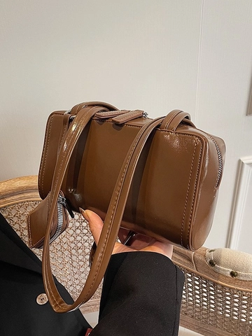 Borsa Sottobraccio Vintage In Pelle PU Lucida Da Donna Retrò A Cuscino Con Mini Pochette Rimovibile Versatile Quotidiana
