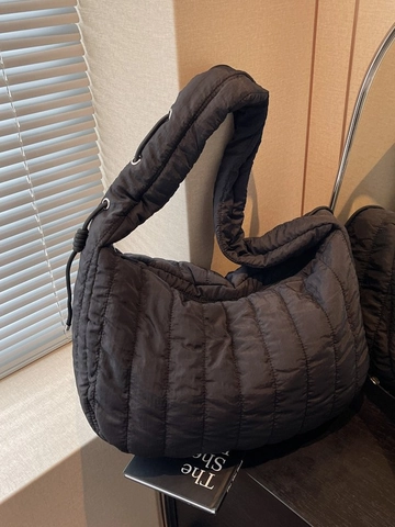 Borsa Tote Trapuntata di Grande Capacità da Donna Borsa a Spalla Casual Minimalista Versatile Borsa a Nuvola Puffer