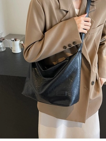 Sac Hobo en Cuir PU Vintage pour Femmes Grande Capacité Sac Fourre-tout Plissé Sac à Bandoulière Avec Sangle Réglable Sac à Main Navetteur
