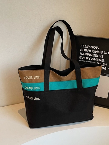 Γυναικεία Vintage Canvas Patchwork Tote Τσάντα Μεγάλη Χωρητικότητα Color Block Τσάντα Ώμου Με Τσέπη Φερμουάρ Casual Τσάντα Χειρός