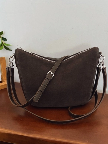 Women Vintage PU Leather Hobo Bag Retro Half Moon Dumpling Crossbody Bag With Adjustable Strap Solid Color Casual Shoulder Bag