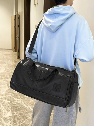 Vintage PU Leder Reisetasche Mit Großer Kapazität Für Damen Herren Wasserdichte Sporttasche Mit Verstellbarem Riemen