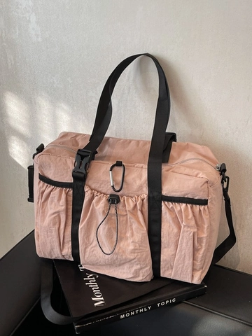 Große Kapazität Nylon Damen Tote Bag Techwear Stil Mehrere Taschen Kordelzug Reise Gym Tasche Casual Schulter Umhängetasche