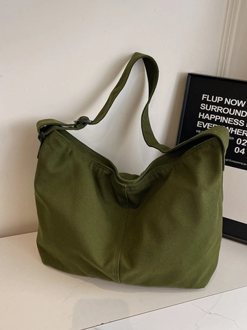 Damen Große Kapazität Leinwand Hobo Umhängetasche Verstellbarer Breiter Riemen Knödel Schultertasche Für Pendeln Alltag Reise