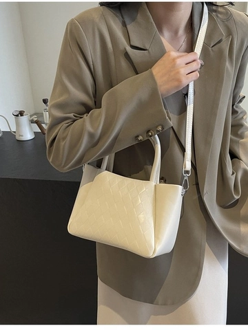 Mode Damen Gesteppte Raute Umhängetasche PU Leder Tragegriff Tote Tasche Mit Verstellbarem Schultergurt Für Alltag Lässig