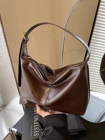 Borsa a Spalla Tote in Pelle PU Vintage di Grande Capacità per Donna Borsa Hobo Morbida con Tracolla Regolabile da Pendolare