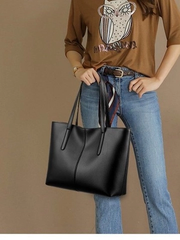 Bolso Tote de Gran Capacidad para Mujer de Cuero PU Texturizado Minimalista Bolso de Hombro para Trabajo Viaje Vintage Elegante