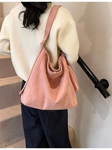Sac Cabas Femme en Cuir PU Givré Grande Capacité Rétro Minimaliste Texture Suède Sac à Main Bandoulière Avec Sous-Sac