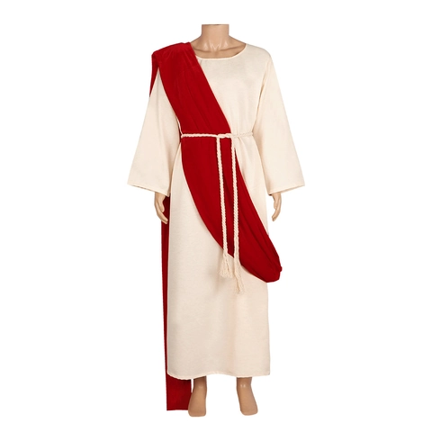 Set di Costumi da Missionario Medievale da Uomo Accappatoio Sciarpa Cintura Poliestere Velluto Retro Monaco Prete per Halloween Cosplay