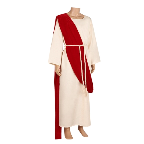 Set di Costumi da Missionario Medievale da Uomo Accappatoio Sciarpa Cintura Poliestere Velluto Retro Monaco Prete per Halloween Cosplay