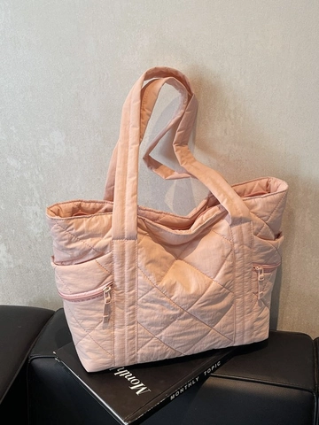 Bolso Tote Acolchado para Mujer Gran Capacidad Nailon Costuras Rómbicas Bolso de Hombro Casual Puffer Handbag Color Sólido Viaje Trabajo Shopper