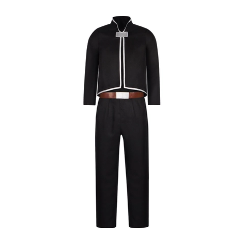 Ensemble De Costume Cosplay Manteau À Capuche Rouge Personnage Anime Avec Haut Noir Pantalon Gants Ceinture Pour Halloween