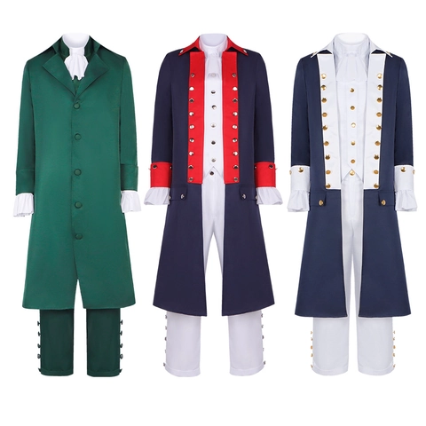 Herren Mittelalter Prinz Performance Kostüm 18. Jahrhundert Kolonial Militär Uniform Vintage Bühne Set Für Halloween Party