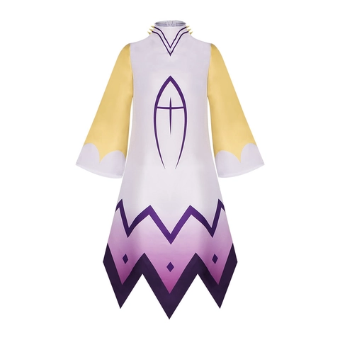 Ensemble de Costume de Jeu de Rôle Anime Gothique Robe Longue Col à Pointes Gants pour Performance de Scène Halloween