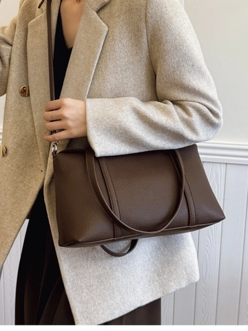 Large Capacity Women PU Leather Tote Bag Litchi Texture Casual Shoulder Bag Crossbody Handbag For Work Daily Commute
