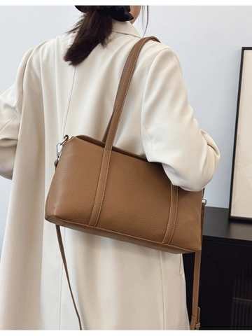 Large Capacity Women PU Leather Tote Bag Litchi Texture Casual Shoulder Bag Crossbody Handbag For Work Daily Commute