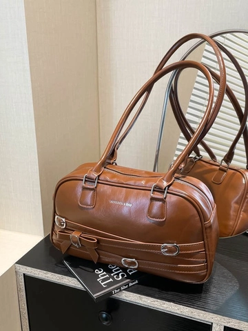 Borsa A Tracolla Rétro Da Donna Di Grande Capacità In Pelle PU Borsa Boston Elegante Con Fibbie In Metallo E Fiocco Borsa Per Pendolari
