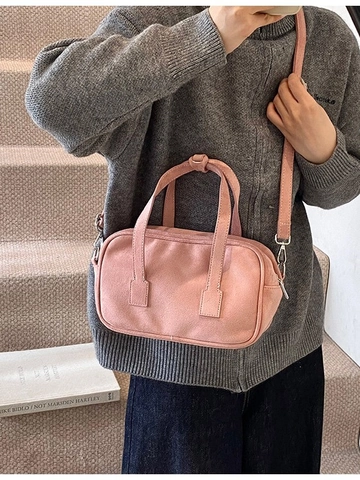 Bolso Bandolera de Textura Mate para Mujer Bolso de Mano Cuadrado Pequeño Vintage con Detalle de Costura Bolso de Hombro PU
