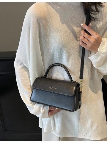 Borsa a Tracolla Vintage in Pelle PU da Donna Retro Stampa di Lettere Piccola Borsa a Mano Quadrata Con Chiusura Magnetica