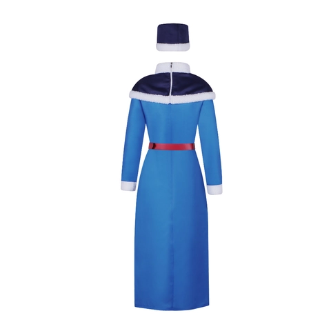 Costume da Cosplay Anime da Donna Abito Lungo Blu Con Scialle Cappello Cintura per Festa di Halloween Spettacolo Poliestere