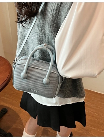 Sac Oreiller Vintage en Cuir PU Tissé pour Femmes Petit Sac à Main Bandoulière Décontracté Décor Lettres Poignée Ronde