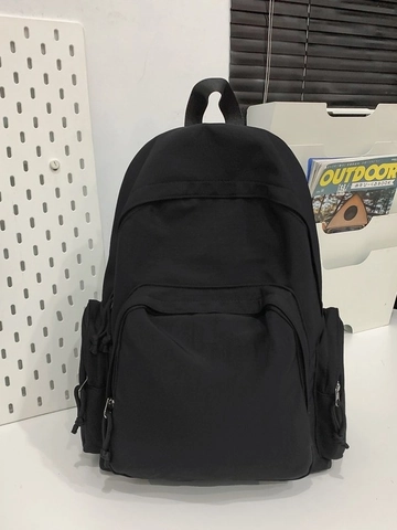 Sac à Dos Scolaire en Nylon Imperméable Grande Capacité Minimaliste Pour Étudiants Hommes Femmes Décontracté Voyage Quotidien