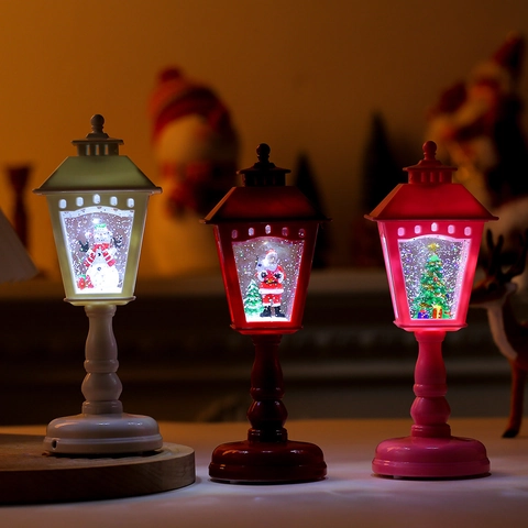 Kerst Muzikale Sneeuwbol Lantaarn Met LED Licht Retro Watergevulde Kerstlantaarn Kerstman Sneeuwpop Boom Voor Feestelijke Huisdecoratie Cadeau