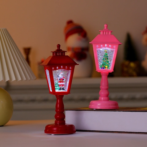 Kerst Muzikale Sneeuwbol Lantaarn Met LED Licht Retro Watergevulde Kerstlantaarn Kerstman Sneeuwpop Boom Voor Feestelijke Huisdecoratie Cadeau