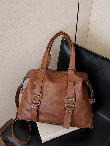 Große Damen Einkaufstasche Aus PU Leder Vintage Litschi Muster Schulter Crossbody Handtasche Für Reise Büro Alltag