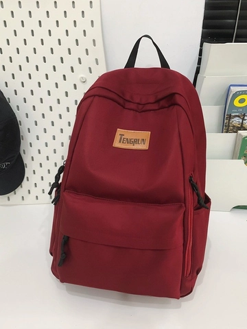 Minimalist Waterproof Nylon Backpack For High School College Students Large Capacity Laptop Travel Bag Solid Color Unisex Rucksack