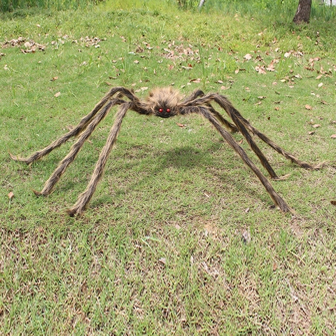 Halloween Decoration Giant Plush Spider With Red Eyes Simulation Scary Spider Prop For Haunted House Indoor Outdoor Yard Party Decor