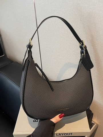 Borsa Hobo da Donna con Trama a Intreccio Vintage in Pelle PU Sottobraccio a Tracolla con Tracolla Regolabile Elegante