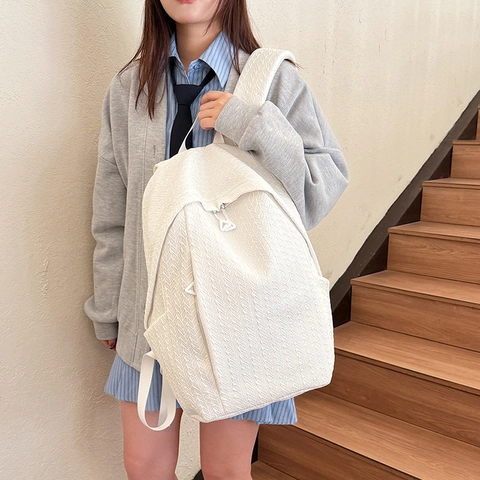 Damen Rucksack Mit Großer Kapazität 3D Gewebte Textur Schultasche Für Jugendliche Casual Nylon Reise Tagesrucksack
