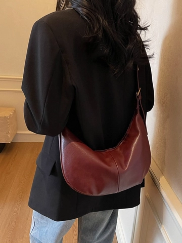 Damen Große Kapazität PU Leder Hobo Tasche Vintage Plissee Halbmond Schulter Umhängetasche Mit Verstellbarem Riemen Knödel Tasche