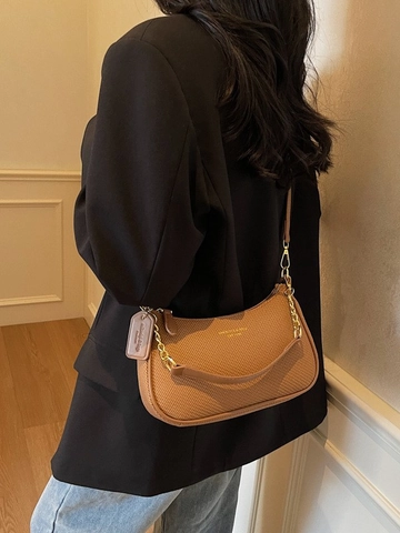 Borsa a Tracolla Hobo da Donna in Pelle PU Con Trama Intrecciata e Tracolla a Catena Piccola Borsa a Spalla Per Uso Quotidiano