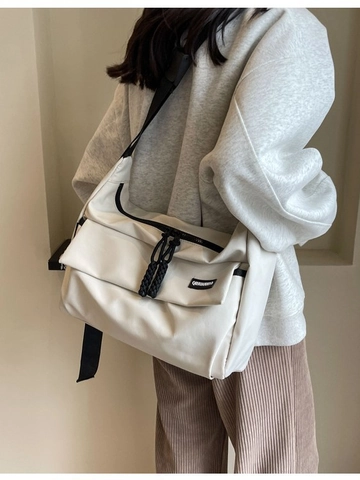 Damen Umhängetasche Aus Segeltuch Im Japanischen Akademiestil Große Kapazität Einfarbige Messenger Bag Für Schule Und Alltag