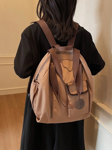 Women Large Capacity Nylon Backpack Fashion Versatile Oxford Cloth Travel Backpack Casual Multi-Pocket Mommy Shoulder Bag