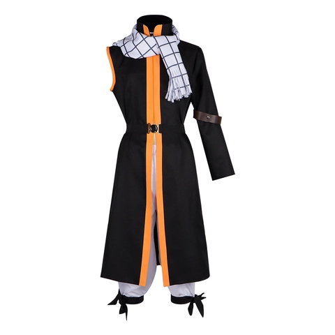 Men Anime Character Cosplay Costume Set Plaid Scarf And Contrast Color Long Coat With Pants For Stage Performance Halloween Role Play
