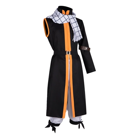 Men Anime Character Cosplay Costume Set Plaid Scarf And Contrast Color Long Coat With Pants For Stage Performance Halloween Role Play