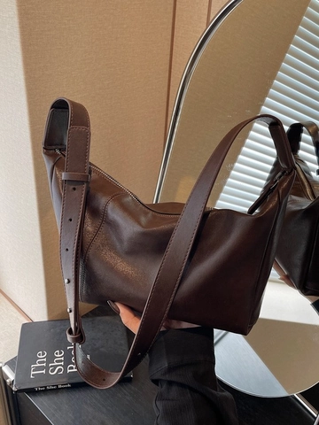 Borsa a Tracolla Hobo in Pelle PU Minimalista per Donna Borsa a Spalla Dumpling di Grande Capacità con Tracolla Regolabile e Cerniera Morbida