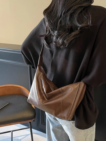 Borsa a Tracolla Hobo in Pelle PU Minimalista per Donna Borsa a Spalla Dumpling di Grande Capacità con Tracolla Regolabile e Cerniera Morbida
