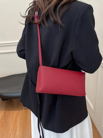 Bolso de Axila de Cuero PU Minimalista para Mujer Bolso de Hombro Baguette de Moda Color Sólido Bolso de Mano Casual