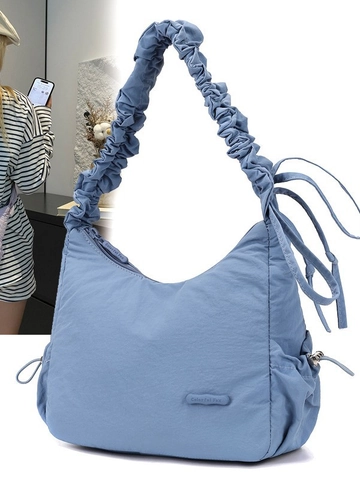 Bolso Bandolera de Nailon para Mujer Moda con Correa Plisada Resistente al Agua Bolso Hobo Casual para Viaje