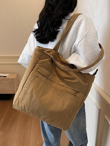 Bolso Tote de Nylon Acolchado de Gran Capacidad para Mujer Bolso de Hombro Casual Ligero para Universidad Escuela Viajes Compras Bolso de Mano con Cremallera