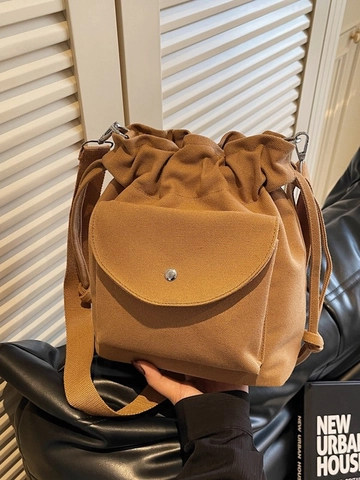 Bolso Bombonera de Lona Casual para Mujer Bolso Bandolera de Bloque de Color Con Correa de Hombro Ajustable Bolsillo Delantero Con Solapa