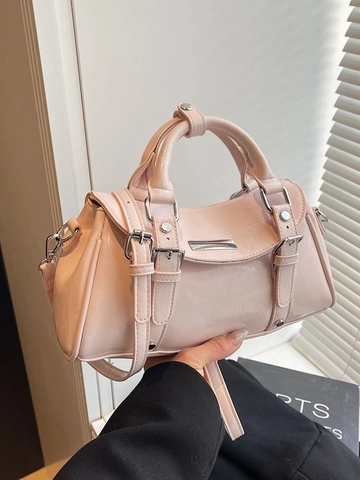 Modische Damen Falten PU Leder Dumpling Tasche Metallic Handtasche Mit Abnehmbarem Gurt Silber Rosa Schwarz Satchel