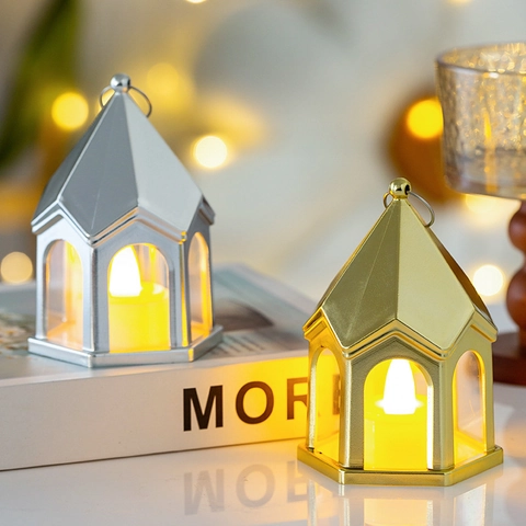 Vintage LED Electronic Candle Lantern Retro Plastic Night Light For Camping Tent Bedroom Desktop Decoration Warm Atmosphere Lamp