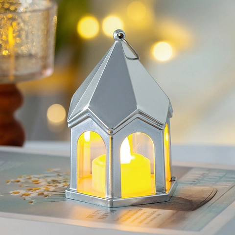 Vintage LED Electronic Candle Lantern Retro Plastic Night Light For Camping Tent Bedroom Desktop Decoration Warm Atmosphere Lamp