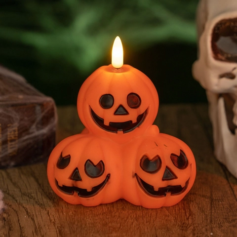 Luce di Zucca di Halloween a LED Funzionante a Batteria Jack-O-Lantern Luminosa Decorazione per Festa Casa Scrivania Vacanza