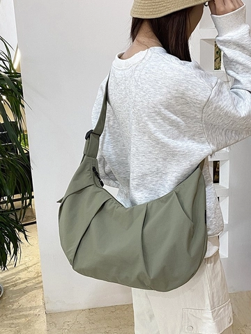 Bolso Bandolera de Nylon de Gran Capacidad para Mujer Bolso Hobo Casual con Correa Ajustable Ligero para el Diario